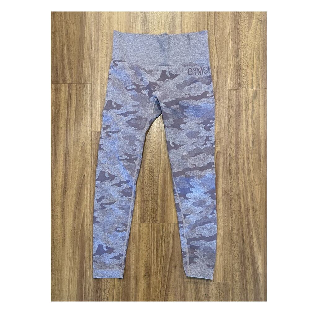 Gymshark Women's Camouflage purple Ankle Leggings, Size S Regular Fit